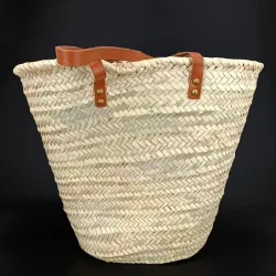 CESTA ASA PIEL LARGA GRANDE CON FORO: CJ848040