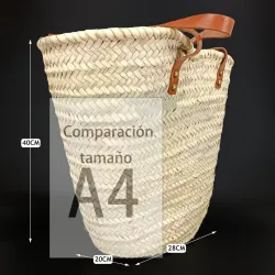 CESTA ASA PIEL LARGA GRANDE CON FORO: CJ848040