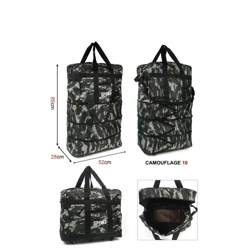 REF:M8-81 / BOLSA DE VIAJE DE CAMUFLAJE CON RUEDAS L