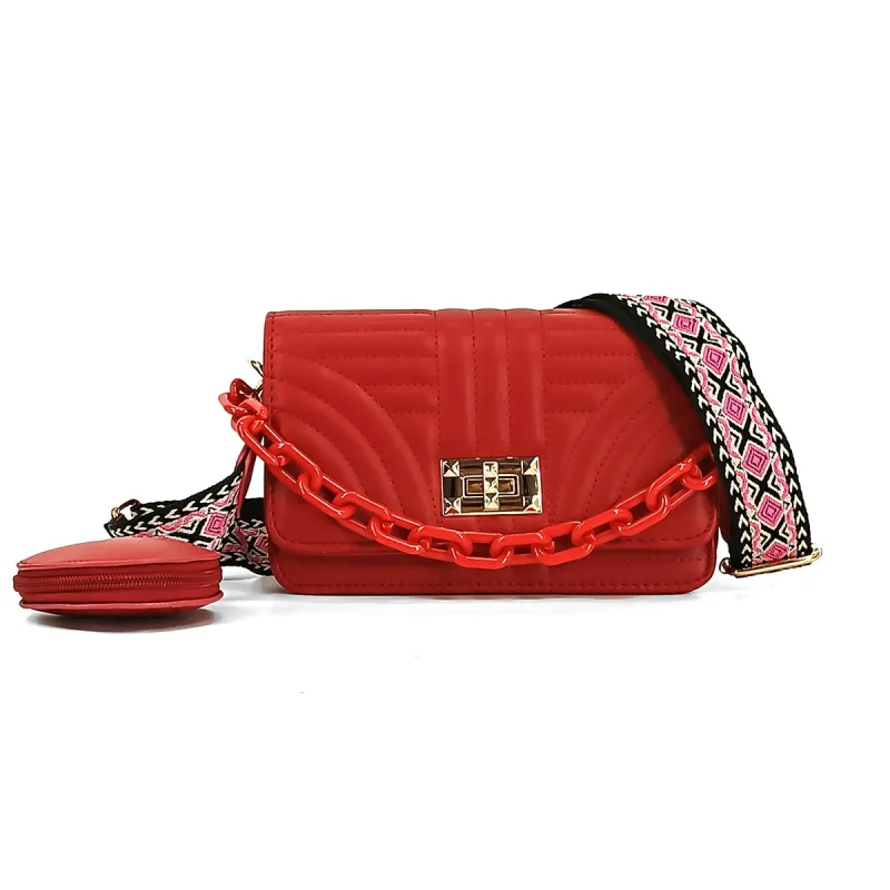 REF:880-7 / BANDOLERA MODA ,CORREA ANCHA CON MONEDERO