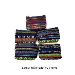 REF:90019-MZF / MONEDERO DE TELA ETNICO