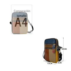 REF:6722 / BANDOLERA CUERO, BOLSOS DE MUJER COLOURBLOCK