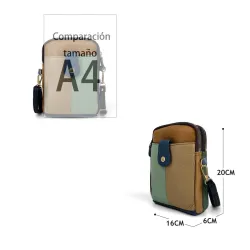 REF:1601 / BOLSO CRUZADO PIEL CON DETALLES COLORES