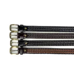 REF:A-2(35) / CINTURON CUERO.TRENZADO.35MM