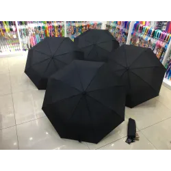 REF:0063SK-BLACK / PARAGUAS MANUAL PREGABLE LISO BLACK