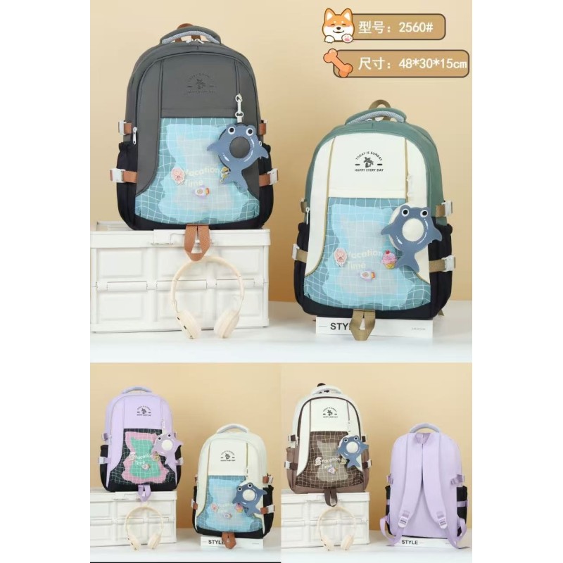 REF:2560 / MOCHILA ESCOLAR ESTILO CARICATURA CUTE